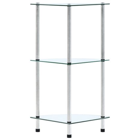 Kastje 3-laags 30x30x67 cm gehard glas transparant 3