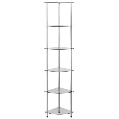 Kastje 6-laags 30x30x160 cm gehard glas transparant 2