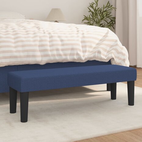 Bankje 100x30x30 cm stof blauw 1