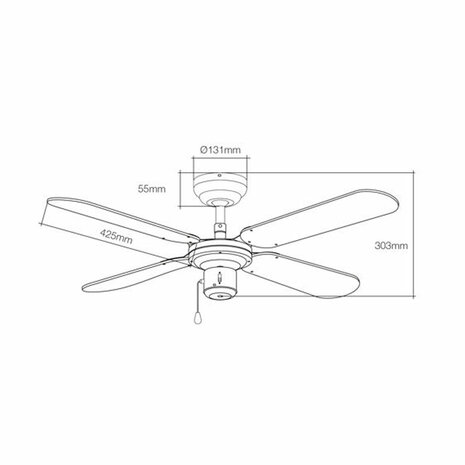 Plafondventilator EDM 33802 Báltico Wit 50 W ø 102 cm 2