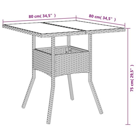 3-delige Tuinset met kussens poly rattan en glas grijs 9