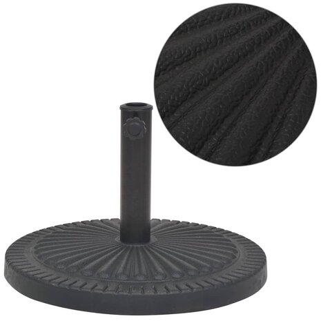 Parasolvoet rond 14 kg hars zwart 1