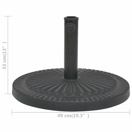 Parasolvoet rond 14 kg hars zwart 7