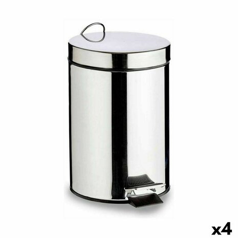 Pedaalemmer Berilo B0010-7L Zilverkleurig Roestvrij staal Plastic 7 L (4 Stuks) 1