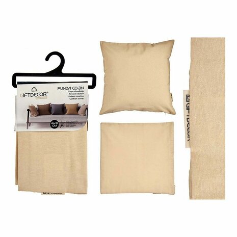 Kussenhoes Crème Beige 45 x 0,5 x 45 cm 60 x 0,5 x 60 cm - Maat: 60 x 60 cm 2