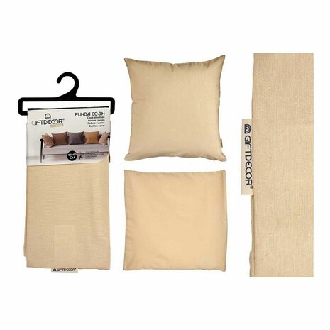 Kussenhoes Crème Beige 45 x 0,5 x 45 cm 60 x 0,5 x 60 cm - Maat: 60 x 60 cm 5