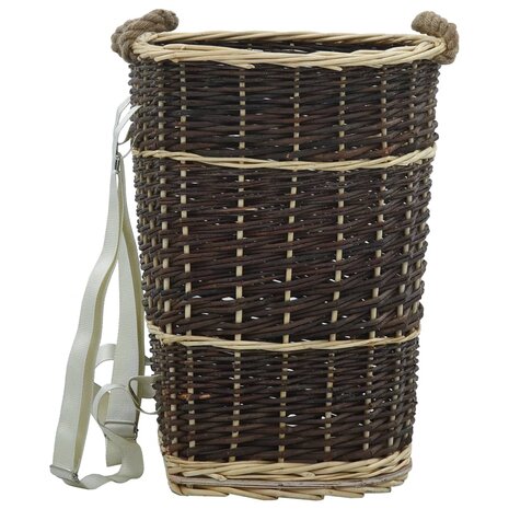 Houtmand met draagriemen 44,5x37x50 cm natuurlijk wilgenhout 2