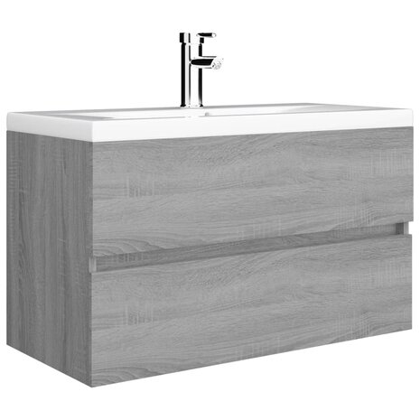 Wastafelkast 80x38,5x45 cm bewerkt hout grijs sonoma eikenkleur 4