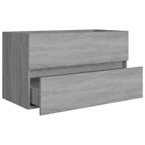 Wastafelkast 80x38,5x45 cm bewerkt hout grijs sonoma eikenkleur 6