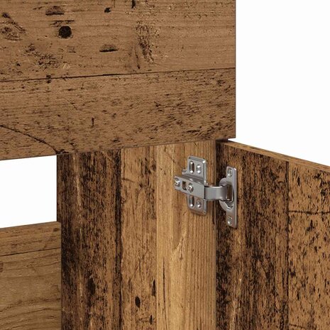 Badkamerkast met spiegel bewerkt hout oud houtkleurig 8