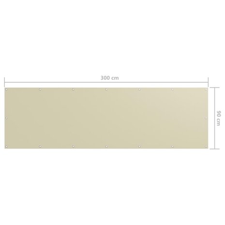 Balkonscherm 90x300 cm oxford stof crème 5