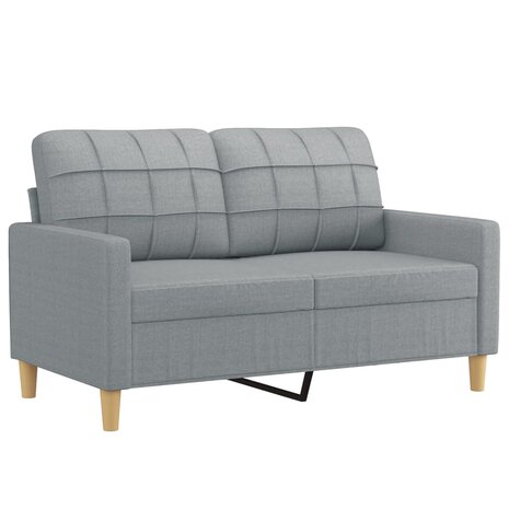 3-delige Loungeset met kussens stof lichtgrijs 3