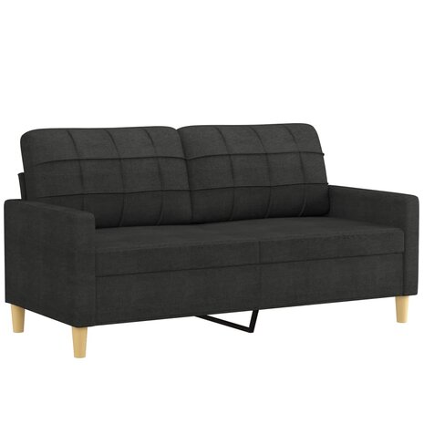 3-delige loungeset met kussens stof zwart 4