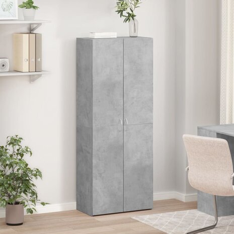 Archiefkast 60x32x153 cm bewerkt hout betongrijs 3