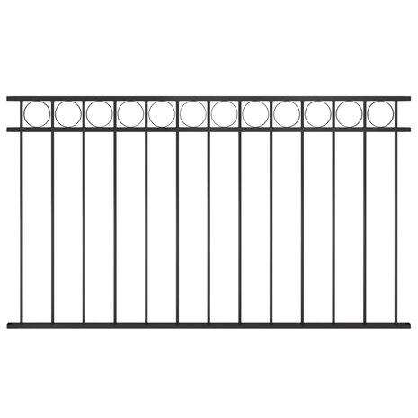 Schuttingpaneel 1,7x0,8 m staal zwart 1