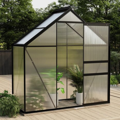 Tuinkas 1,33 m² aluminium antracietkleurig 1