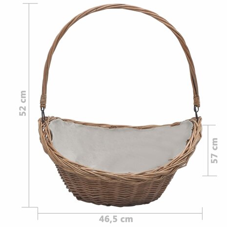Houtmand met handvat 57x46,5x52 cm wilgenhout bruin 8
