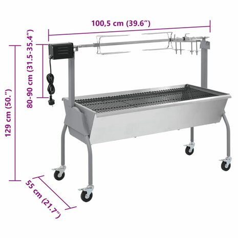 Draaispit barbecue met elektrische motor 8