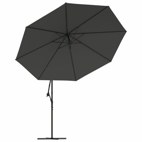 Zweefparasol met LED-verlichting metalen paal 350 cm antraciet 5