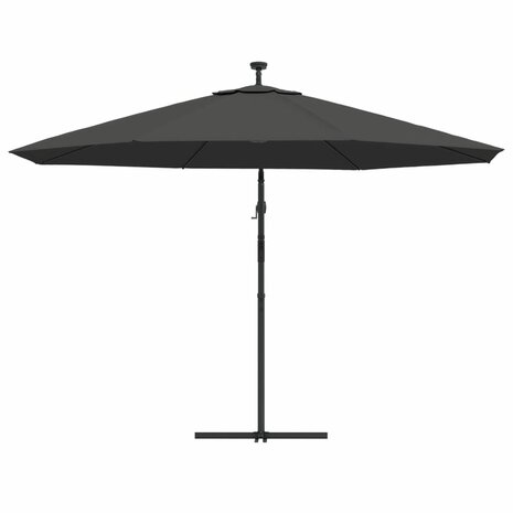 Zweefparasol met LED-verlichting metalen paal 350 cm antraciet 7