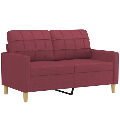 2-delige Loungeset met kussens stof wijnrood 3