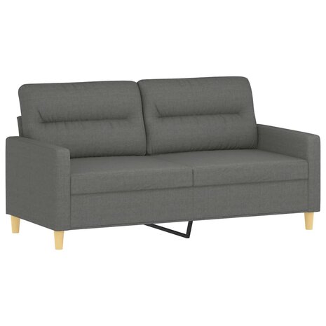 2-delige Loungeset met kussens stof donkergrijs 4