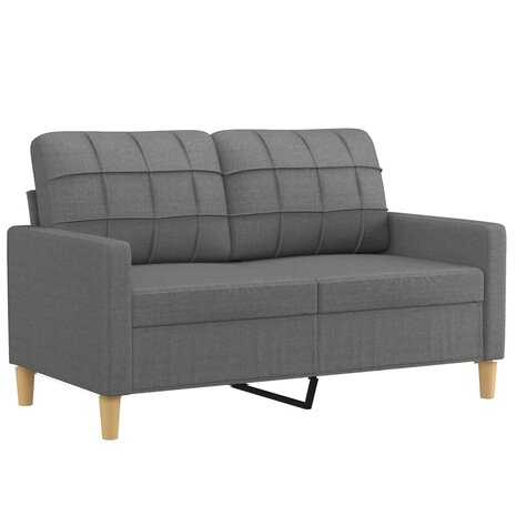 Tweezitsbank met sierkussens 120 cm stof donkergrijs 4