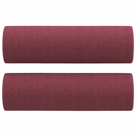 Tweezitsbank met sierkussens 120 cm stof wijnrood 5