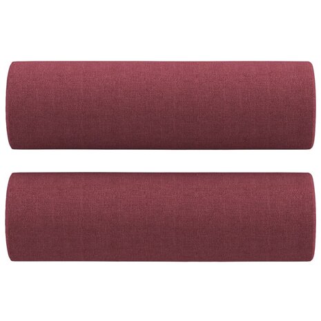 Tweezitsbank met sierkussens 140 cm stof wijnrood 5