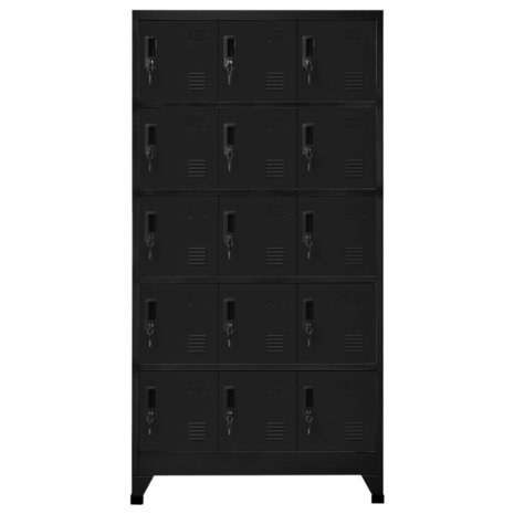 Lockerkast 90x40x180 cm staal zwart 2