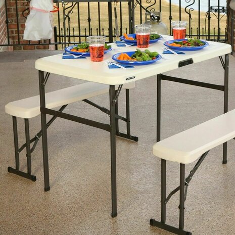 Tafel met stoelen Lifetime Crème 106 x 61 x 74 cm 5