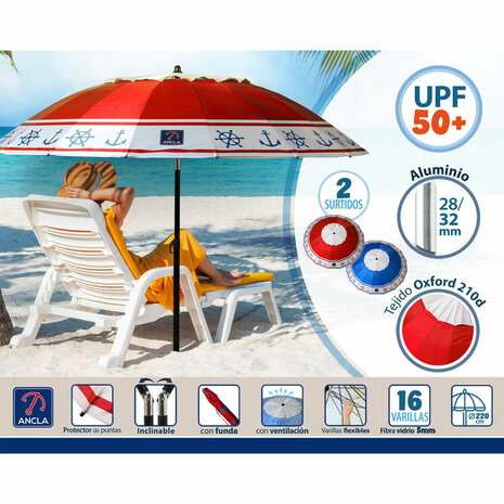 Strandparasol Ø 220 cm SPF50+ Anker 2