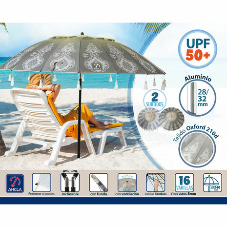 Strandparasol Ø 240 cm SPF50+ Orientaals 2