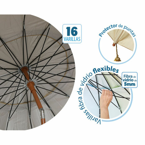 Strandparasol Beige Ø 240 cm SPF50+ 4