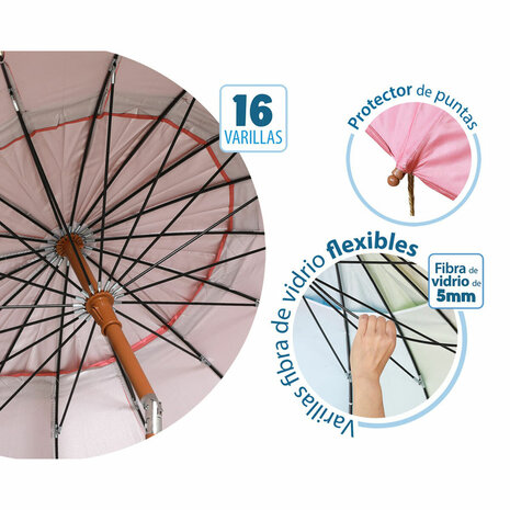 Strandparasol Koraal Ø 240 cm SPF50+ 4