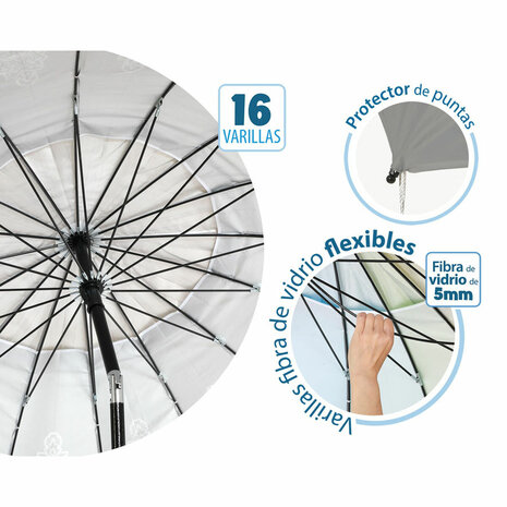Strandparasol Grijs Ø 220 cm SPF50+ Boho 4