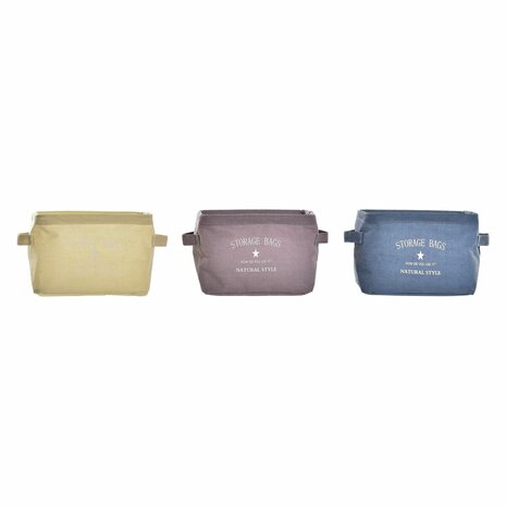 Mand DKD Home Decor Canvas Modern (20 x 16 x 15 cm) (3 Stuks) 1