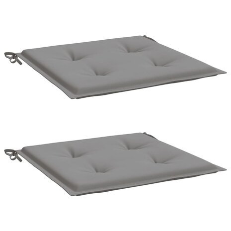 Tuinstoelkussens 2 st 50x50x3 cm stof grijs 3