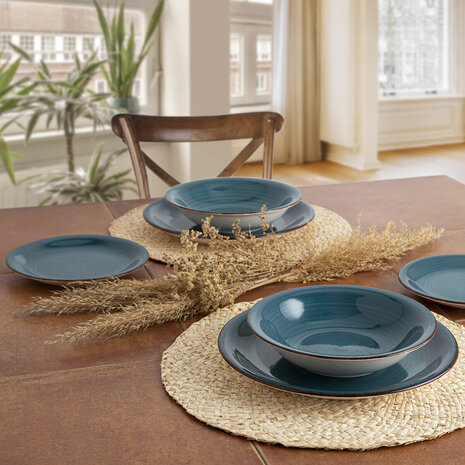 Dessertbord Quid Zafiro Vita Blauw Keramisch 19 cm (12 Stuks) 3