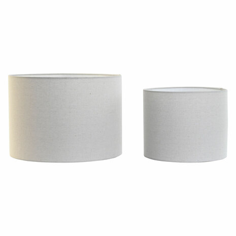 Lampenkap Home ESPRIT Beige Linnen Metaal 40 x 40 x 28 cm (2 Stuks) 1