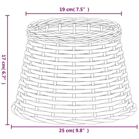 Lampenkap Ø25x17 cm wicker bruin 6