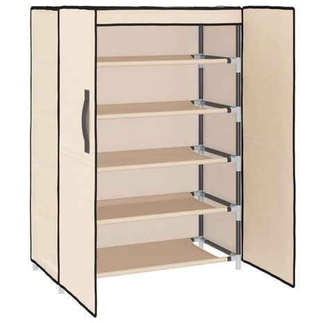 Schoenenkast 60x28x90 cm stof crèmekleurig 5