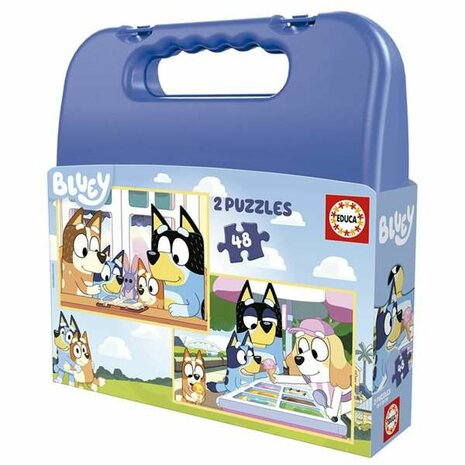 Set van 2 Puzzels Educa Bluey 48 Onderdelen 1
