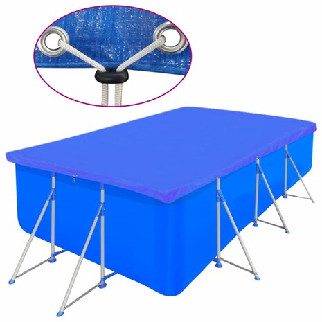 Zwembadhoezen 2 st rechthoekig 90 g/m² 540x270 cm PE 3