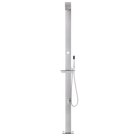 Buitendouche met bruine basis 225 cm roestvrij staal 4