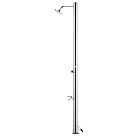 Buitendouche met bruine basis 220 cm roestvrij staal 5