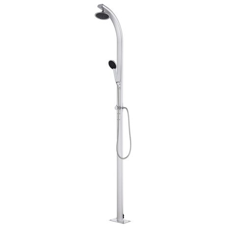 Buitendouche met grijze basis 220 cm aluminium 3
