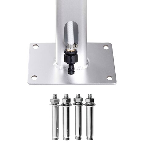 Buitendouche met grijze basis 220 cm aluminium 7