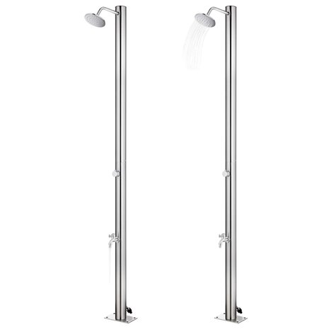 Buitendouche 215 cm roestvrij staal  2