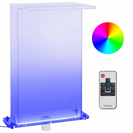 Zwembadfontein met RGB LED&apos;s 51 cm acryl 2